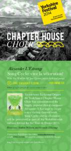 Alexander L’Estrange Song Cycle: vive la vélorution! With The “Call Me Al” Jazz Quintet, bicycle bells and pumps 28  JUNE SATURDAY 7.30 pm