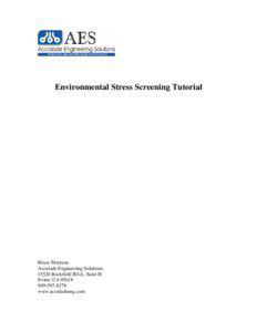 Environmental Stress Screening Tutorial  Bruce Peterson