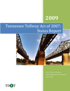 Tennessee Tollway Act of 2007: Status Report