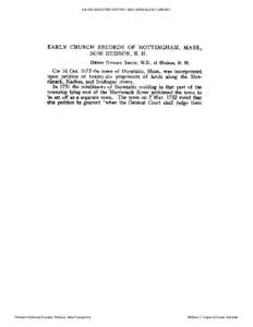 HAYES-GENOTER HISTORY AND GENEALOGY LIBRARY  Pelham Historical Society, Pelham, New Hampshire William T. Hayes & Karen Genoter