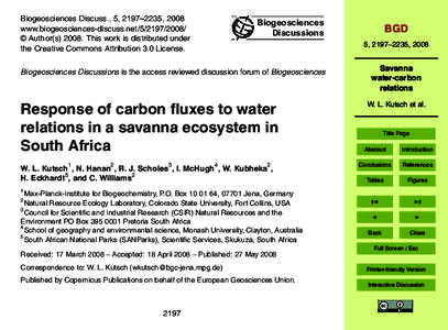 Biogeosciences Discuss., 5, 2197–2235, 2008 www.biogeosciences-discuss.net[removed]/ © Author(s[removed]This work is distributed under the Creative Commons Attribution 3.0 License.  Biogeosciences