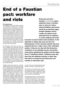 feature  End of a Faustian pact: workfare and riots