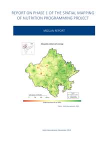 REPORT ON PHASE 1 OF THE SPATIAL MAPPING OF NUTRITION PROGRAMMING PROJECT MQSUN REPORT Photo: Valid International, 2014