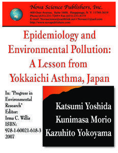 In: Progress in Environmental Research Editor: Irma C. Willis, pp[removed]