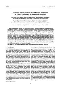 LETTER  Earth Planets Space, 63, 583–588, 2011 A complex rupture image of the 2011 off the Pacific coast of Tohoku Earthquake revealed by the MeSO-net