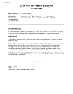 Revised: March/13  TORONTO TRANSIT COMMISSION REPORT NO. MEETING DATE:
