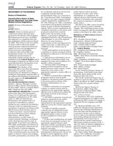 [removed]Federal Register / Vol. 70, No[removed]Tuesday, April 19, [removed]Notices DEPARTMENT OF THE INTERIOR Bureau of Reclamation