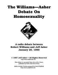 The Williams—Asher Debate On Homosexuality