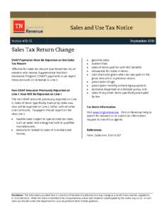 Sales and Use Tax Notice