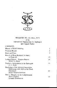 Bulletin of the International Organization for Septuagint and Cognate Studies