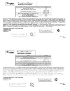 Demand Control Softener Performance Data Sheet MODEL WHES40