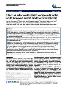 Effects of nitric oxide-related compounds in the acute ketamine animal model of schizophrenia