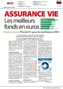 PAYS : France  RUBRIQUE : Gérer / assurance vie PAGE(S) : 1-25