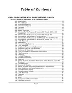 IDAPA 58 - Department of Environmental Quality.book