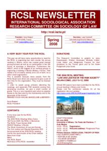 Adam Podgórecki / Johannes Feest / Reza Banakar / Academia / Sociology of law / Research Committee on Sociology of Law / International Institute for the Sociology of Law