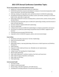 Clinical surveillance / Disease surveillance / Council of State and Territorial Epidemiologists / ESCAIDE / Health / Epidemiology / Public health