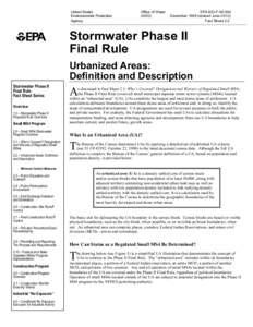 Stormwater Phase II Rule: Urbanized Areas: Definition and Description - Revised June 2012