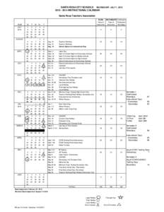 SANTA ROSA CITY SCHOOLS REVISED EFF. JULY 1, [removed]INSTRUCTIONAL CALENDAR Santa Rosa Teachers Association YEAR