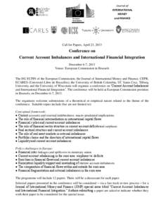 Journal of INTERNATIONAL MONEY and FINANCE  Call for Papers, April 23, 2013