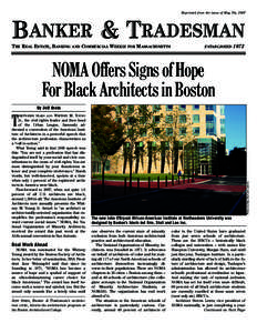 Reprinted from the issue of May 7th, 2007  BANKER & TRADESMAN THE REAL ESTATE, BANKING AND COMMERCIAL WEEKLY FOR MASSACHUSETTS  ESTABLISHED