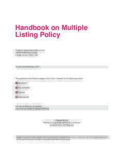 Handbook on Multiple Listing Policy National Association of Realtors® 430 North Michigan Avenue Chicago, Illinois  