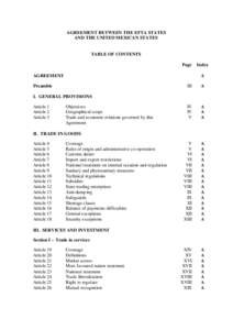 AGREEMENT BETWEEN THE EFTA STATES AND THE UNITED MEXICAN STATES TABLE OF CONTENTS Page AGREEMENT