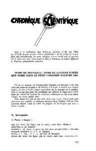 Suite à la publication dans Politique africaine n o 46, juin 1992, pp[removed], du petit article U Vive le Zimbaboué ! de M. Cahen sur la graphie, dite internationale, des nonas ethniques, il nous semble utile de poursuivre le débat avec cette courte étude de Henry Tourneux, de nature dqféreente et d’opinion partiellement contraire.