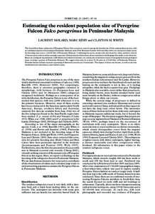 FORKTAIL[removed]): 87–91  Estimating the resident population size of Peregrine