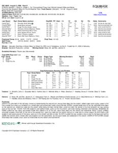 DEL MAR - August 2, Race 9 STAKES Clement L. Hirsch H. Grade 2 - For Thoroughbred Three Year Old and Upward Fillies and Mares One And One Sixteenth Miles On The All Weather Track Track Record: (Zenyatta - 1:41.48 