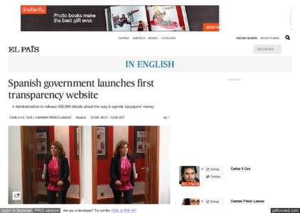 Spanish government launches first transparency website | In English | EL PAÍS