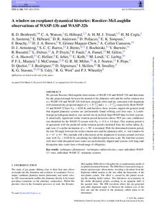 MNRAS 440, 3392–doi:mnras/stu520 A window on exoplanet dynamical histories: Rossiter–McLaughlin observations of WASP-13b and WASP-32b