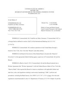 Finance / Bank Secrecy Act / Money laundering / Suspicious activity report / Commerzbank / Correspondent account / Due diligence / Birmingham Small Arms Company / USA PATRIOT Act /  Title III /  Subtitle B / Business / Financial regulation / Law