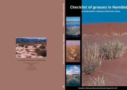 Checklist of grasses in Namibia  National Botanical Research Institute