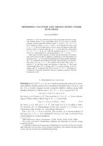 DISPERSING COCYCLES AND MIXING FLOWS UNDER FUNCTIONS KLAUS SCHMIDT Abstract. Let T be a measure-preserving and mixing action of a countable abelian group G on a probability space (X, S, µ) and A a locally compact second