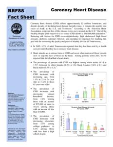 BRFSS Fact Sheet Tennessee Department of Health Cordell Hull Bldg.