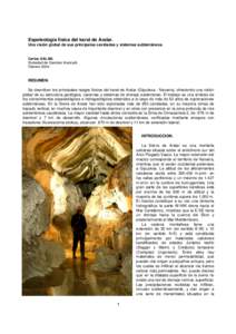 Espeleología física del karst de Aralar. Una visión global de sus principales cavidades y sistemas subterráneos.