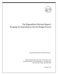 TAX EXPENDITURE REVIEW REPORT: