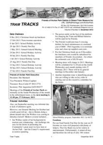 TRAM  TRACKS Friends of Archer Park Station & Steam Tram Museum Inc URL: QldRailHeritage.com/ArcherPark
