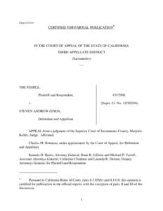 Filed[removed]CERTIFIED FOR PARTIAL PUBLICATION* IN THE COURT OF APPEAL OF THE STATE OF CALIFORNIA THIRD APPELLATE DISTRICT