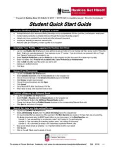 ______________________________________________________________________________________________________________ Campus Life Building, Room 220, DeKalb, IL 60115 | [removed] | www.gethired.niu.edu | CareerServices@niu.e