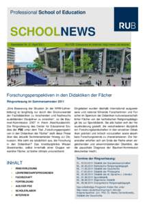 Professional School of Education  SCHOOLNEWS Newsletter Nr. 2 / AprilAls PDF-Dokument im Internet: http://www.rub.de/pse