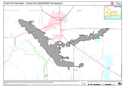 HORSHAM-KALKEE ROAD  Final Fire Perimeter - Vectis Fire[removed]Fire Season) Locator Map  Mildura