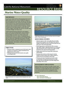 Cabrillo National Monument  Marine Water Quality National Park Service U.S. Department of the Interior