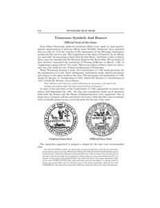 514  TENNESSEE BLUE BOOK Tennessee Symbols And Honors Official Seal of the State
