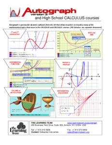 and High School CALCULUS courses ________________________________________________________________________ Autograph is spectacular dynamic software from the UK that allows teachers to visualise many of the mathematical t