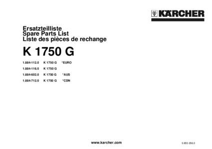 Ersatzteilliste Spare Parts List Liste des pièces de rechange K 1750 G[removed]