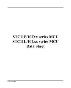 STC11F/10Fxx series MCU STC11L/10Lxx series MCU Data Sheet STC MCU Limited