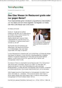 Das Glas Wasser im Restaurant gratis oder nur gegen Bares? | Tiroler Tageszeitung Online - Nachrichten von jetzt!