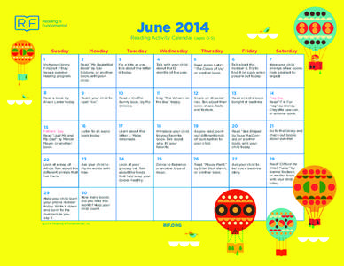 June 2013 Reading Activity Calendar