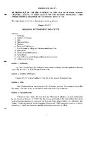 ORDINANCE NO. 973 AN ORDINANCE OF THE CITY COUNCIL OF THE CITY OF SEASIDE, ADDING CHAPTER [XX.YY] TO TITLE [XX.YY] OF THE SEASIDE MUNICIPAL CODE ESTABLISHING A REGIONAL DEVELOPMENT IMPACT FEE The City Council of the City